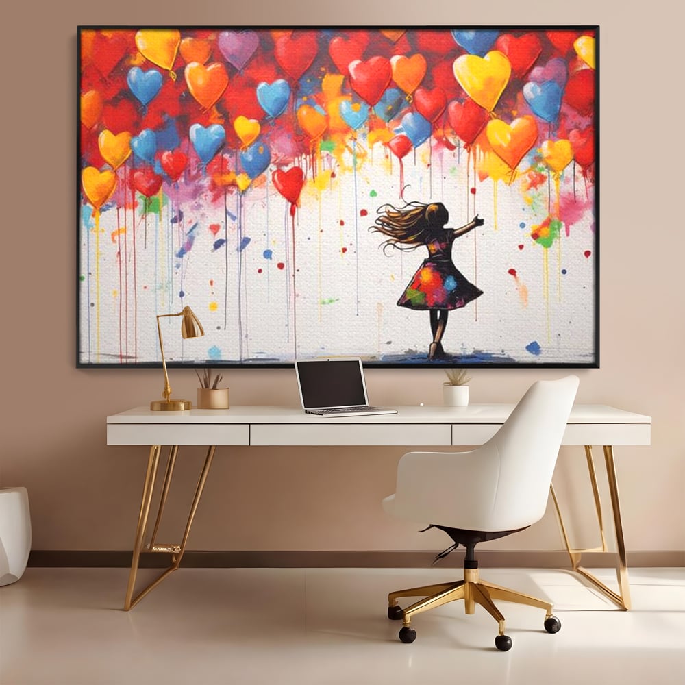 Leinwandbilder Premium LuxCanva® E1018, Herzen, die Wünsche tragen, Himmel, Herzen, Träume, Träume, Seele, Liebe, Wohnzimmer, leuchtende Farben