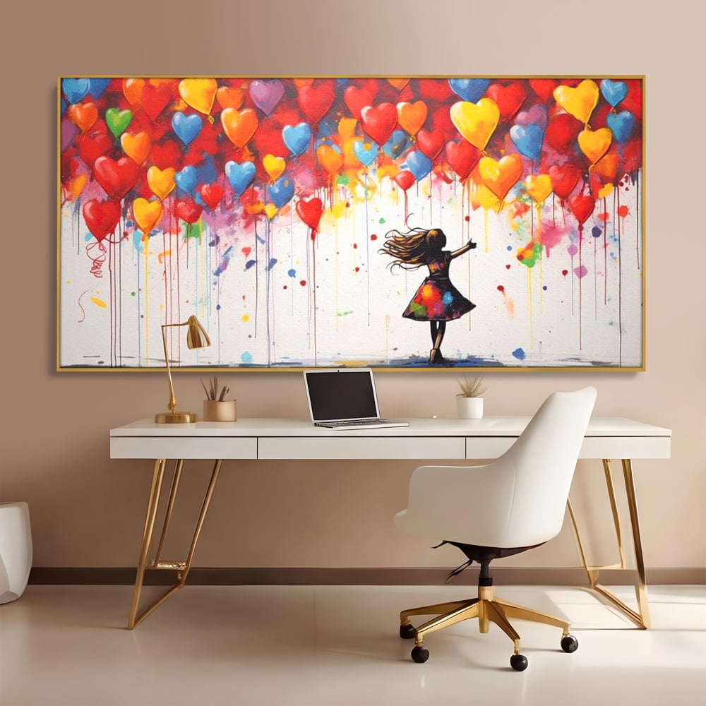Leinwandbilder Premium LuxCanva® E1018, Herzen, die Wünsche tragen, Himmel, Herzen, Träume, Träume, Seele, Liebe, Wohnzimmer, leuchtende Farben