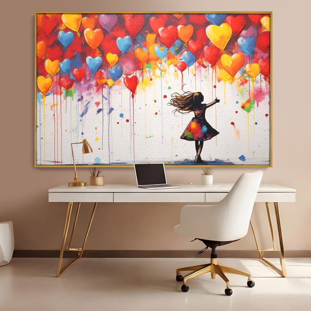 Leinwandbilder Premium LuxCanva® E1018, Herzen, die Wünsche tragen, Himmel, Herzen, Träume, Träume, Seele, Liebe, Wohnzimmer, leuchtende Farben