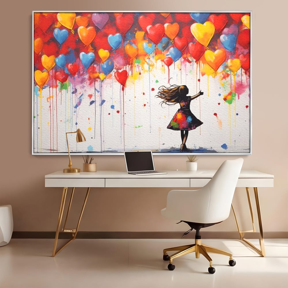 Leinwandbilder Premium LuxCanva® E1018, Herzen, die Wünsche tragen, Himmel, Herzen, Träume, Träume, Seele, Liebe, Wohnzimmer, leuchtende Farben