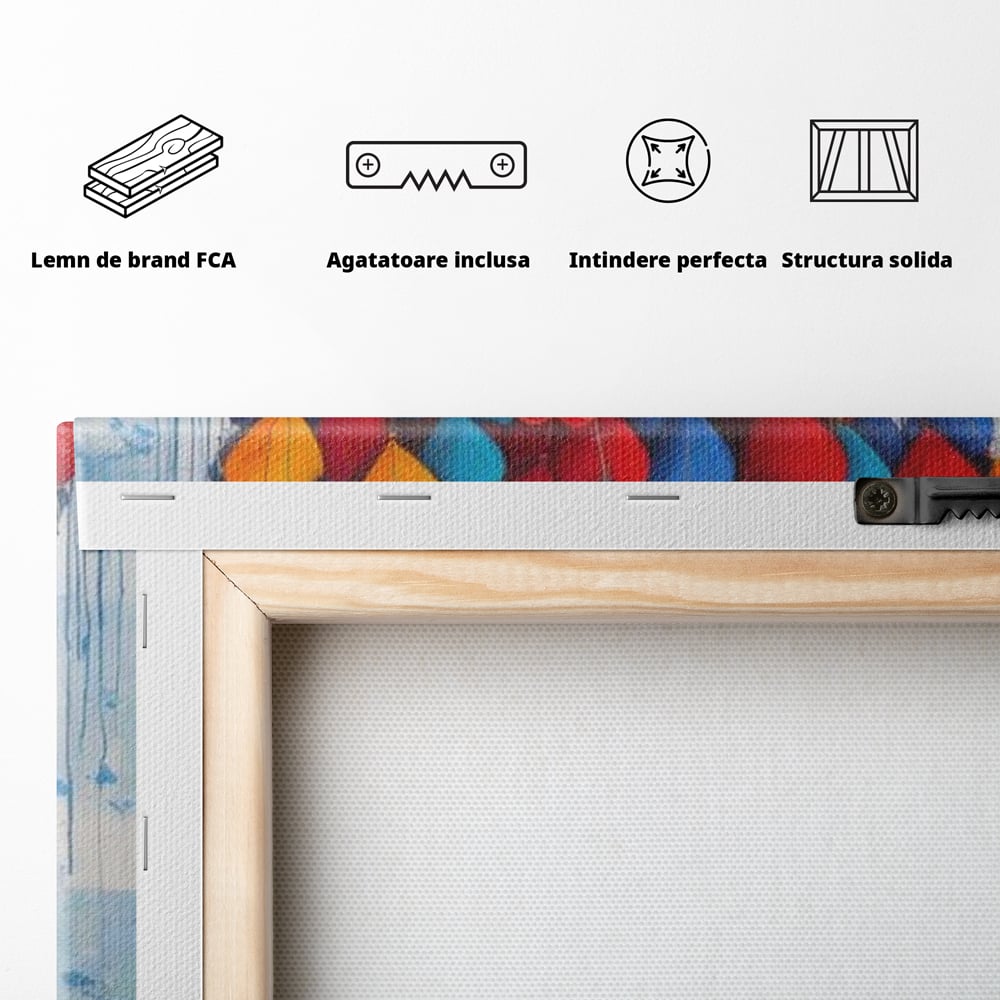 Tablou Canvas Premium LuxCanva® E1019, Inaltarea Inimilor spre Cer, Dor, Fir, Vise, Calatorie, Inimi, Living Room, Culori vibrante