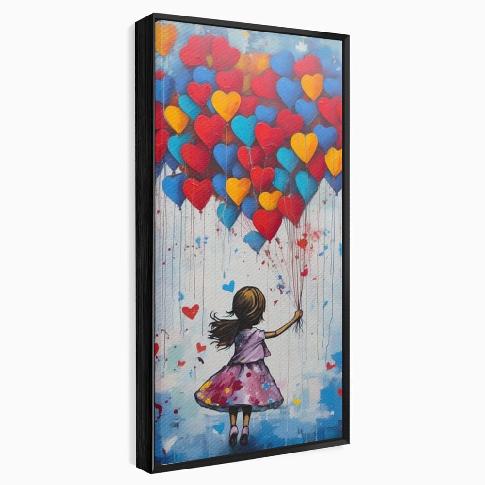 Tablou Canvas Premium LuxCanva® E1019, Inaltarea Inimilor spre Cer, Dor, Fir, Vise, Calatorie, Inimi, Living Room, Culori vibrante