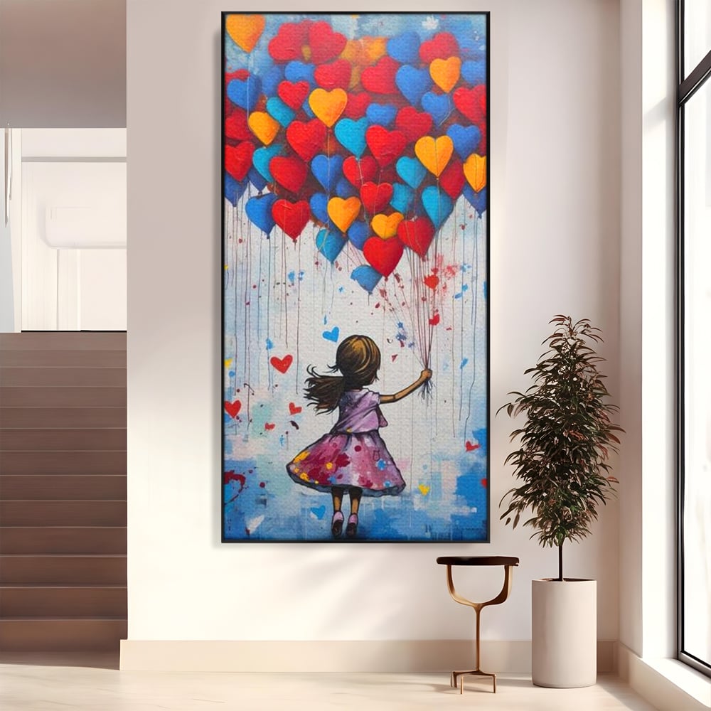 Tablou Canvas Premium LuxCanva® E1019, Inaltarea Inimilor spre Cer, Dor, Fir, Vise, Calatorie, Inimi, Living Room, Culori vibrante