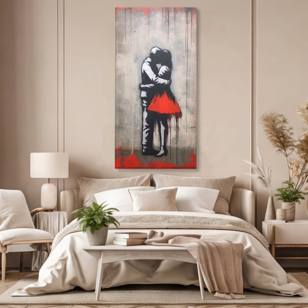 Tablou Canvas Premium LuxCanva® E1020, Un Moment pentru Eternitate , Imbratisare, Indragostiti, Pasiune, Tacere, Pace, Living Room, Culori vibrante