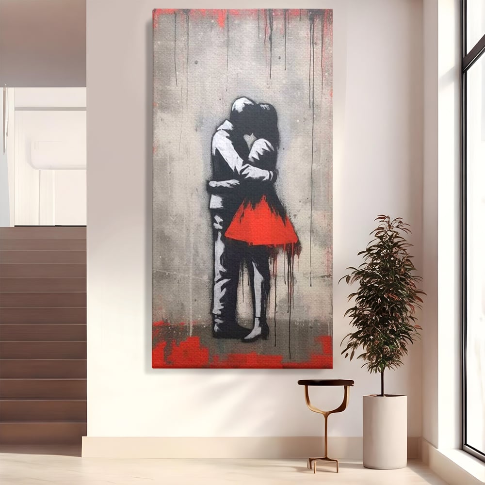 Tablou Canvas Premium LuxCanva® E1020, Un Moment pentru Eternitate , Imbratisare, Indragostiti, Pasiune, Tacere, Pace, Living Room, Culori vibrante