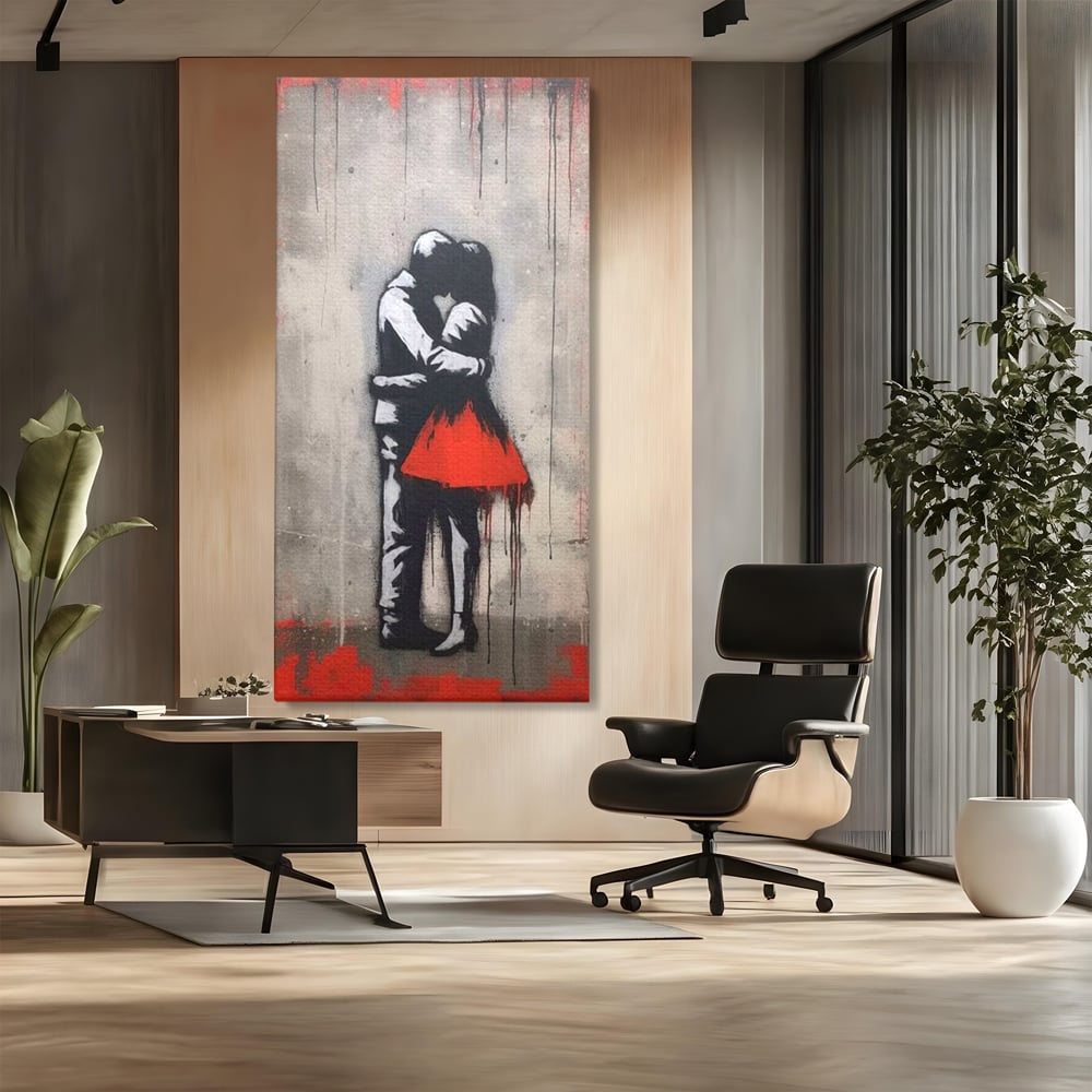 Tablou Canvas Premium LuxCanva® E1020, Un Moment pentru Eternitate , Imbratisare, Indragostiti, Pasiune, Tacere, Pace, Living Room, Culori vibrante