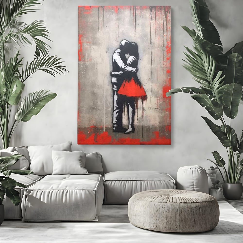 Tablou Canvas Premium LuxCanva® E1020, Un Moment pentru Eternitate , Imbratisare, Indragostiti, Pasiune, Tacere, Pace, Living Room, Culori vibrante