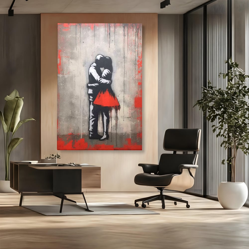 Tablou Canvas Premium LuxCanva® E1020, Un Moment pentru Eternitate , Imbratisare, Indragostiti, Pasiune, Tacere, Pace, Living Room, Culori vibrante