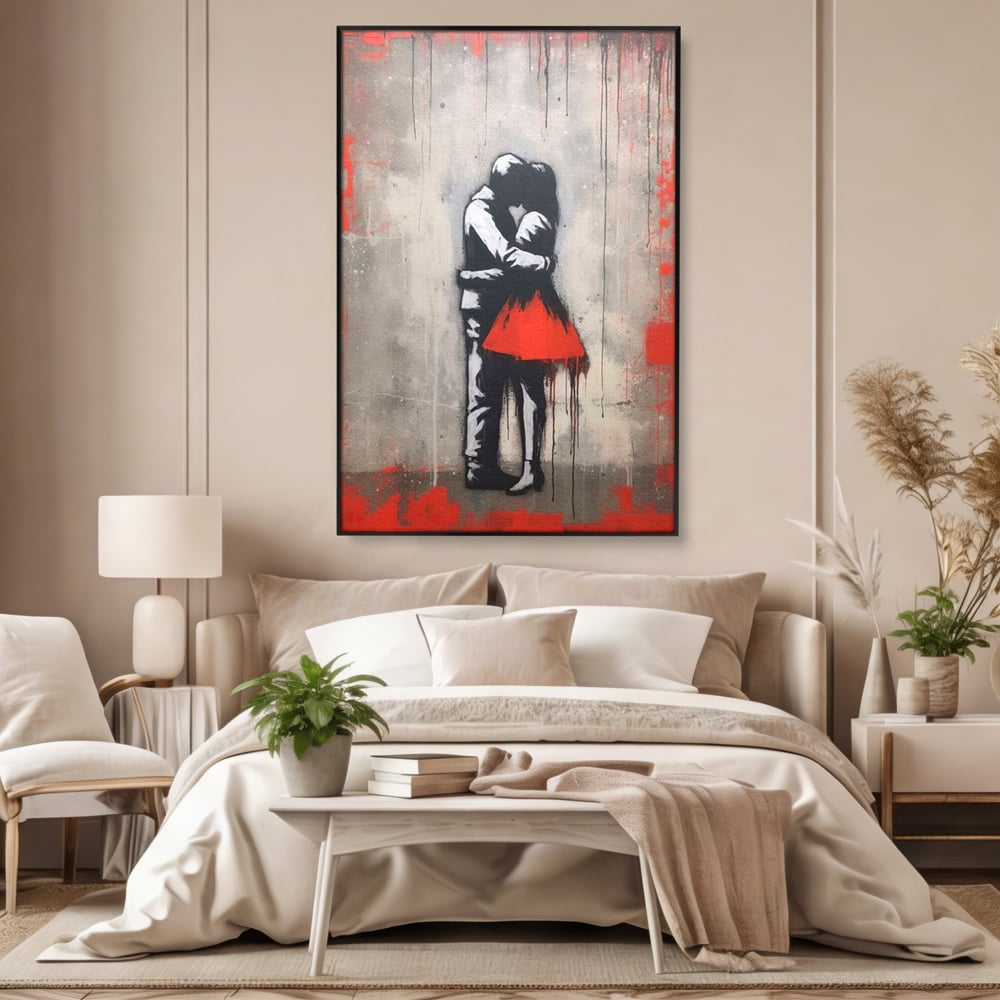 Tablou Canvas Premium LuxCanva® E1020, Un Moment pentru Eternitate , Imbratisare, Indragostiti, Pasiune, Tacere, Pace, Living Room, Culori vibrante