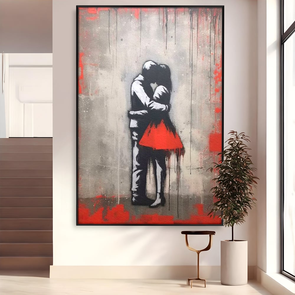 Tablou Canvas Premium LuxCanva® E1020, Un Moment pentru Eternitate , Imbratisare, Indragostiti, Pasiune, Tacere, Pace, Living Room, Culori vibrante