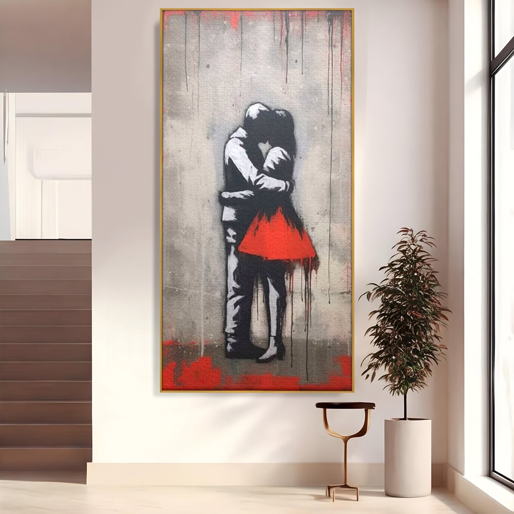 Tablou Canvas Premium LuxCanva® E1020, Un Moment pentru Eternitate , Imbratisare, Indragostiti, Pasiune, Tacere, Pace, Living Room, Culori vibrante