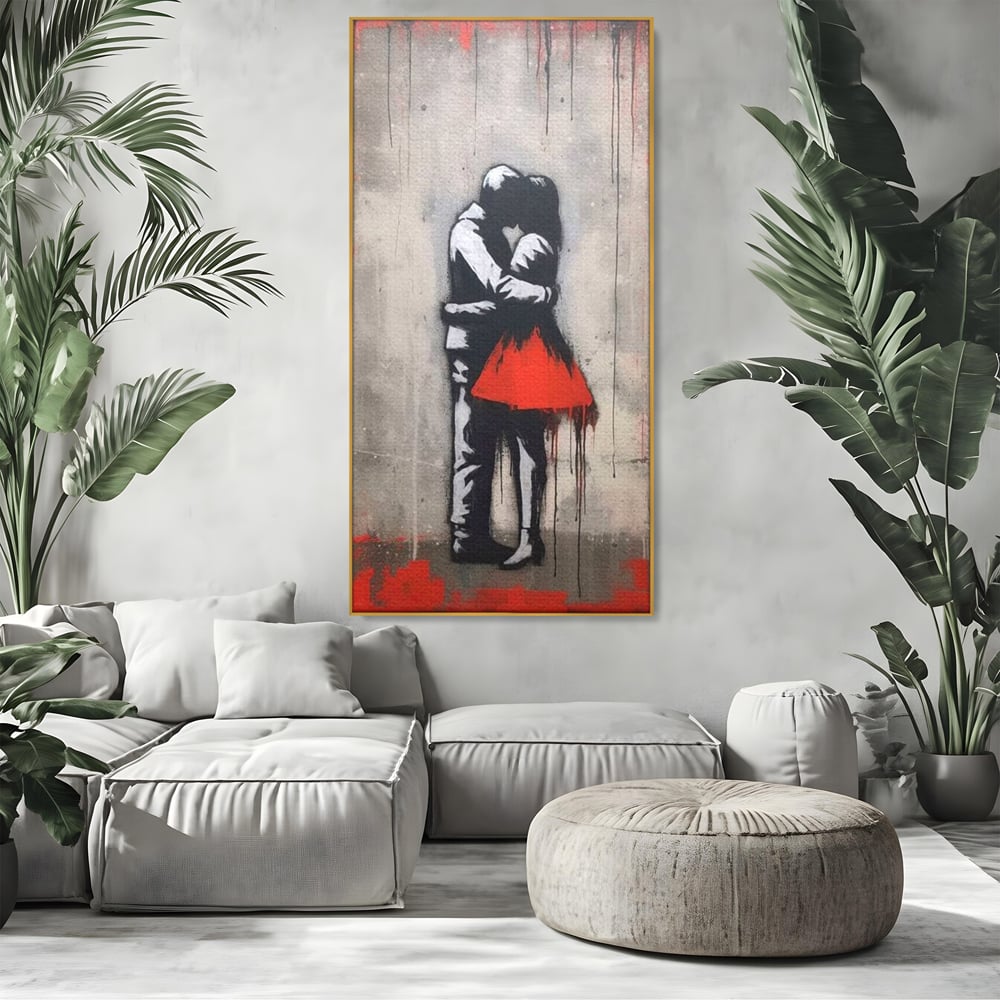 Tablou Canvas Premium LuxCanva® E1020, Un Moment pentru Eternitate , Imbratisare, Indragostiti, Pasiune, Tacere, Pace, Living Room, Culori vibrante