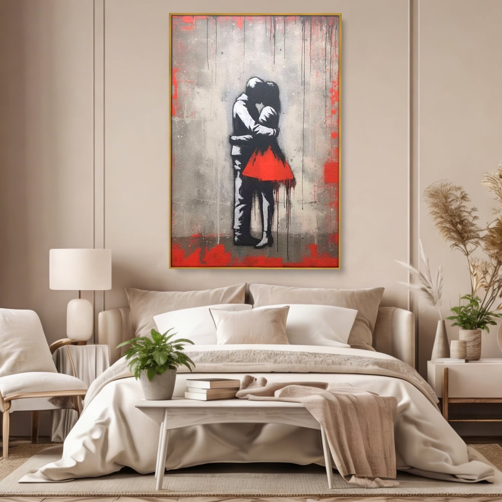 Tablou Canvas Premium LuxCanva® E1020, Un Moment pentru Eternitate , Imbratisare, Indragostiti, Pasiune, Tacere, Pace, Living Room, Culori vibrante