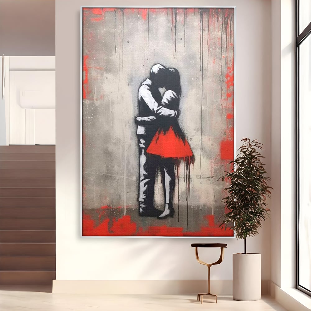 Tablou Canvas Premium LuxCanva® E1020, Un Moment pentru Eternitate , Imbratisare, Indragostiti, Pasiune, Tacere, Pace, Living Room, Culori vibrante