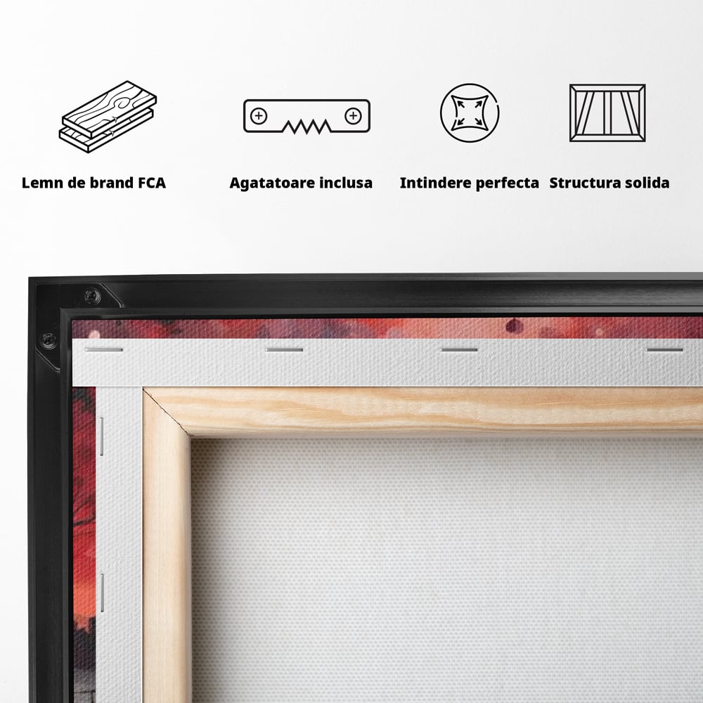 Tablou Canvas Premium LuxCanva® E1021, Plimbare Sub Cerul Inflacarat, Apus, Doi, Cuplu, Apa, Urban, Living Room, Culori vibrante