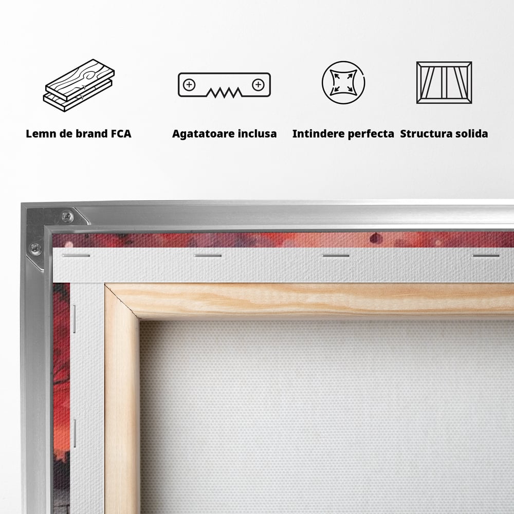 Tablou Canvas Premium LuxCanva® E1021, Plimbare Sub Cerul Inflacarat, Apus, Doi, Cuplu, Apa, Urban, Living Room, Culori vibrante