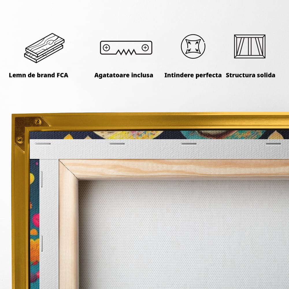 Leinwandbilder Premium LuxCanva® E1022, Die Eulen der Liebe, Eulen, Verbindung, Liebe, Harmonie, Herzen, Wohnzimmer, Lebendige Farben