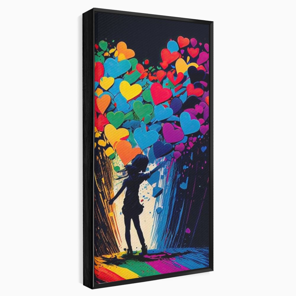 Tablou Canvas Premium LuxCanva® E1023, Puterea Iubirii, Tineresc, Curcubeu, Expresie, Armonie, Creativ, Living Room, Culori vibrante
