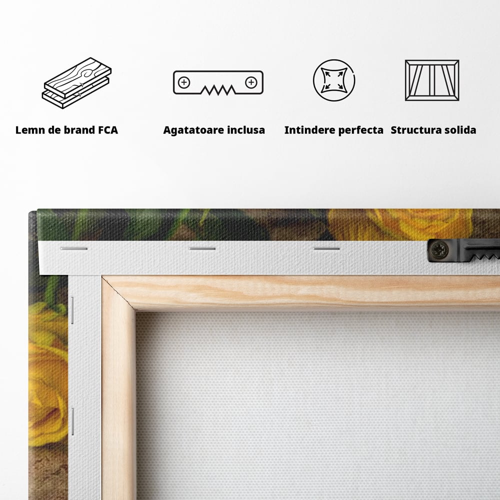 Tablou Canvas Premium LuxCanva® E1024, Scrisoare din Suflet, Trandafiri, Galbeni, Nostalgie, Jurnal, Amintiri, Living Room, Culori vibrante
