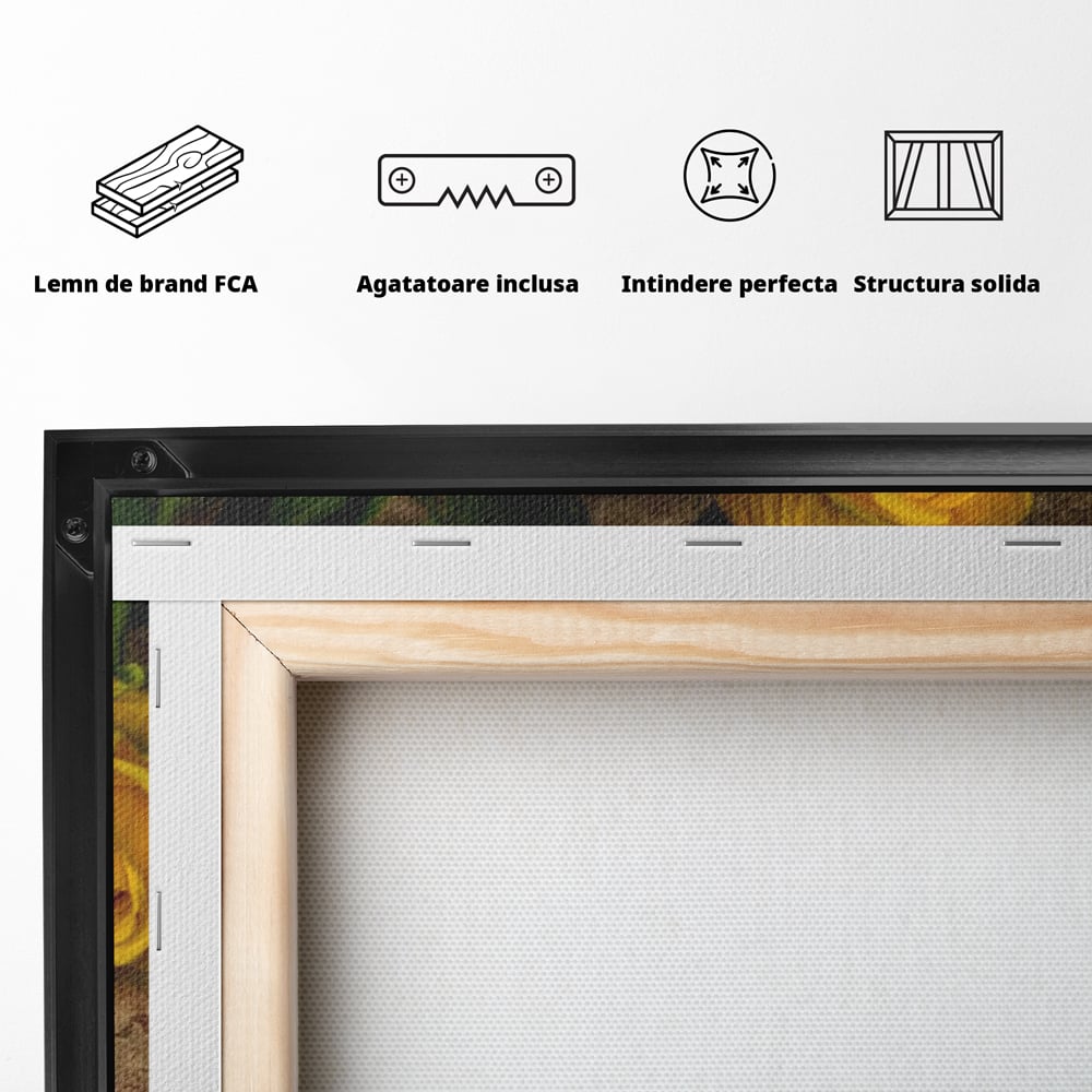 Tablou Canvas Premium LuxCanva® E1024, Scrisoare din Suflet, Trandafiri, Galbeni, Nostalgie, Jurnal, Amintiri, Living Room, Culori vibrante