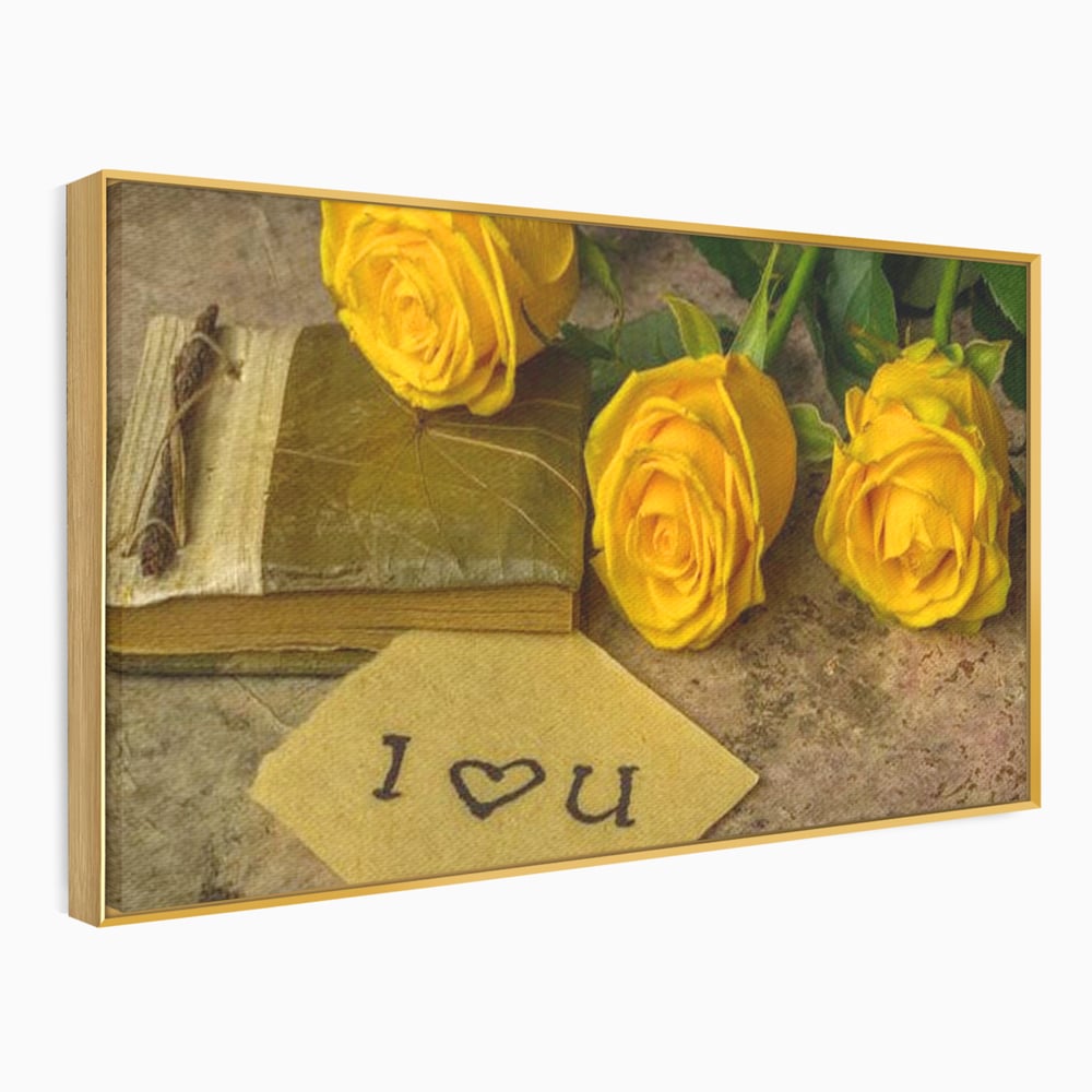 Tablou Canvas Premium LuxCanva® E1024, Scrisoare din Suflet, Trandafiri, Galbeni, Nostalgie, Jurnal, Amintiri, Living Room, Culori vibrante