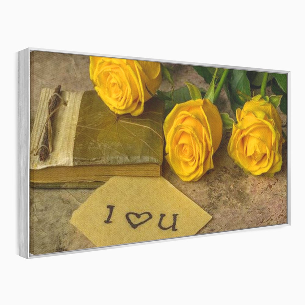 Tablou Canvas Premium LuxCanva® E1024, Scrisoare din Suflet, Trandafiri, Galbeni, Nostalgie, Jurnal, Amintiri, Living Room, Culori vibrante