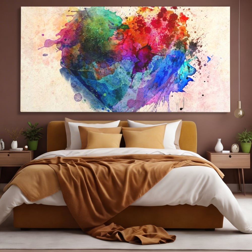 Tablou Canvas Premium LuxCanva® E1025, Suflet Pictat, Arta, Exprimare, Artistica, Inima, Emotie, Living Room, Culori vibrante