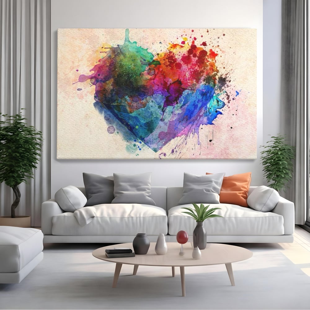 Tablou Canvas Premium LuxCanva® E1025, Suflet Pictat, Arta, Exprimare, Artistica, Inima, Emotie, Living Room, Culori vibrante