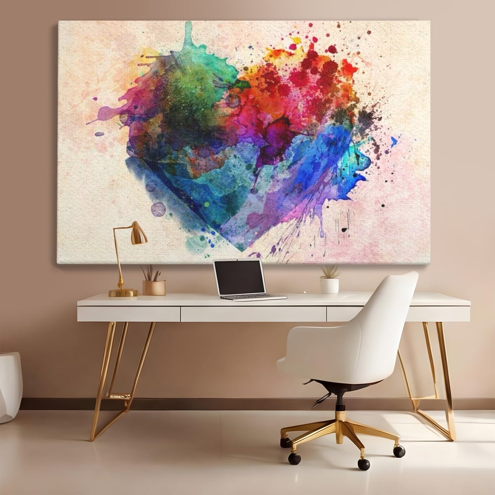 Tablou Canvas Premium LuxCanva® E1025, Suflet Pictat, Arta, Exprimare, Artistica, Inima, Emotie, Living Room, Culori vibrante