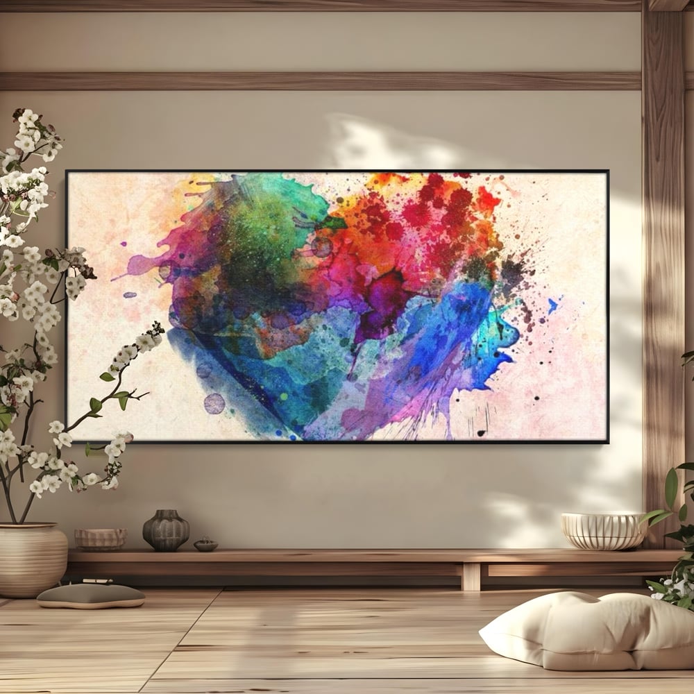 Tablou Canvas Premium LuxCanva® E1025, Suflet Pictat, Arta, Exprimare, Artistica, Inima, Emotie, Living Room, Culori vibrante