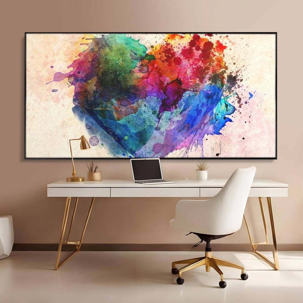 Tablou Canvas Premium LuxCanva® E1025, Suflet Pictat, Arta, Exprimare, Artistica, Inima, Emotie, Living Room, Culori vibrante