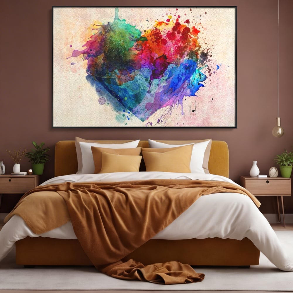 Tablou Canvas Premium LuxCanva® E1025, Suflet Pictat, Arta, Exprimare, Artistica, Inima, Emotie, Living Room, Culori vibrante