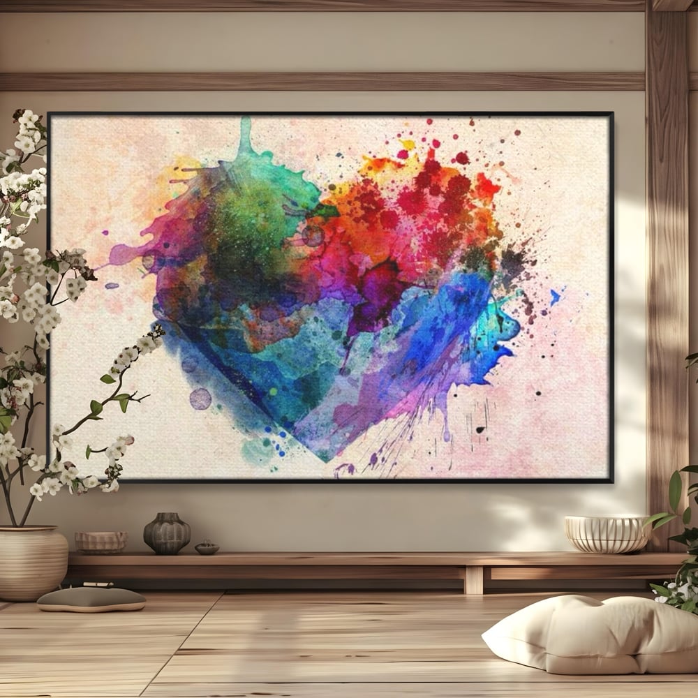 Tablou Canvas Premium LuxCanva® E1025, Suflet Pictat, Arta, Exprimare, Artistica, Inima, Emotie, Living Room, Culori vibrante