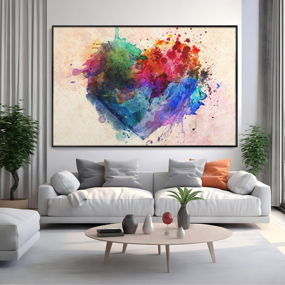 Tablou Canvas Premium LuxCanva® E1025, Suflet Pictat, Arta, Exprimare, Artistica, Inima, Emotie, Living Room, Culori vibrante