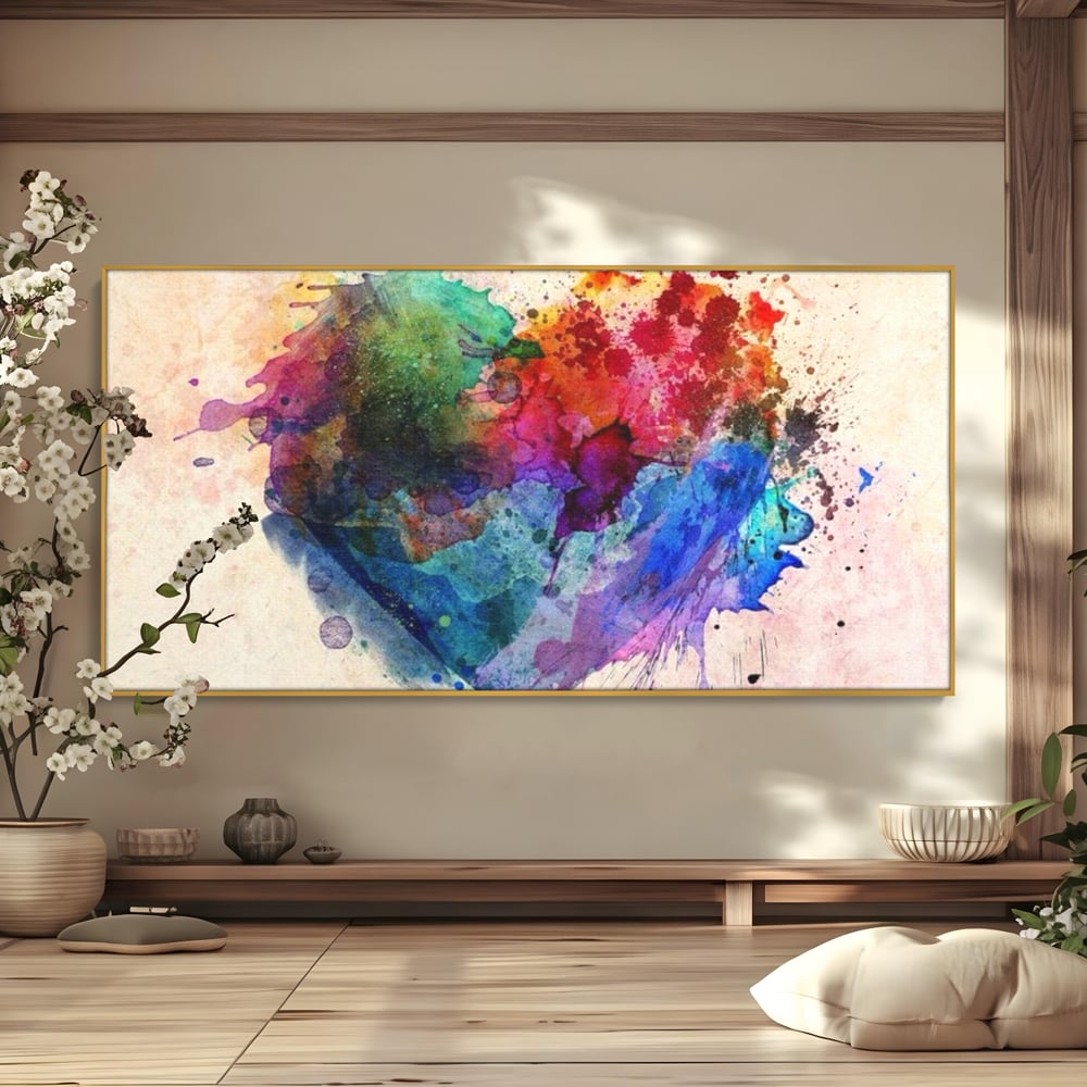 Tablou Canvas Premium LuxCanva® E1025, Suflet Pictat, Arta, Exprimare, Artistica, Inima, Emotie, Living Room, Culori vibrante