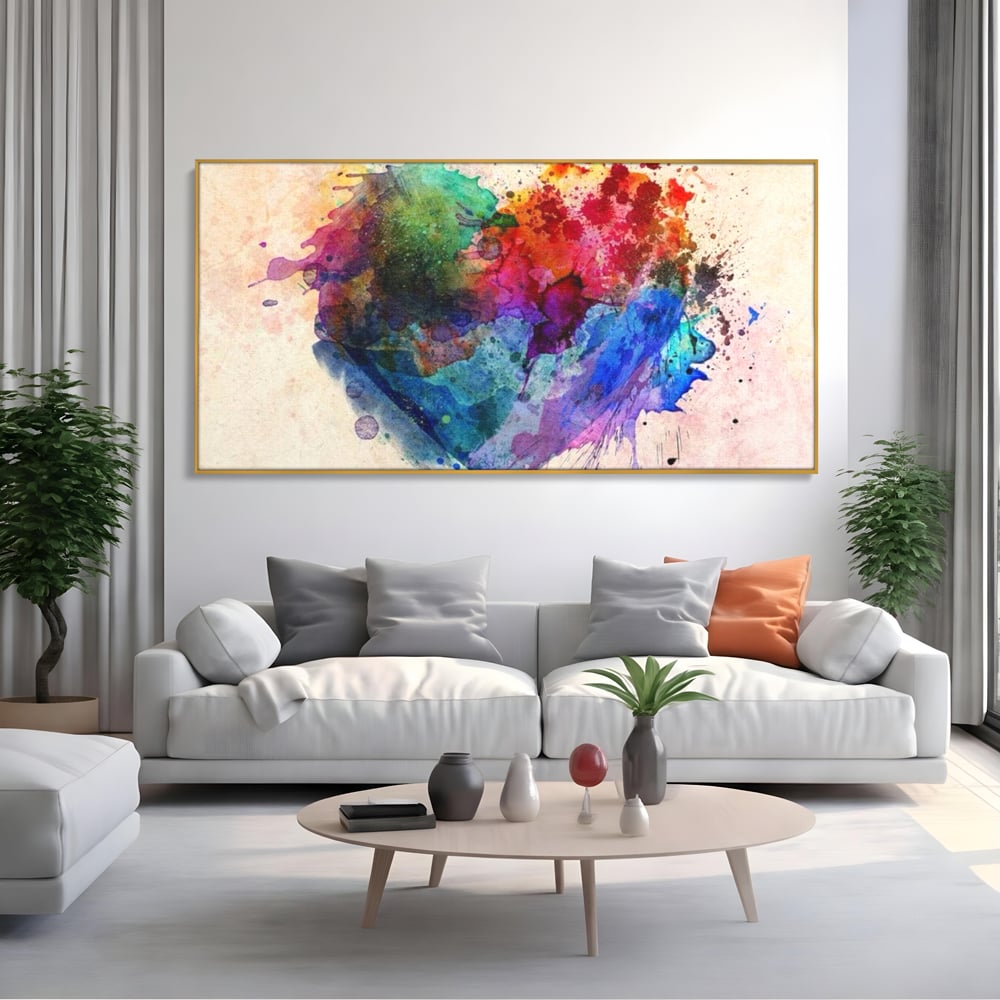 Tablou Canvas Premium LuxCanva® E1025, Suflet Pictat, Arta, Exprimare, Artistica, Inima, Emotie, Living Room, Culori vibrante