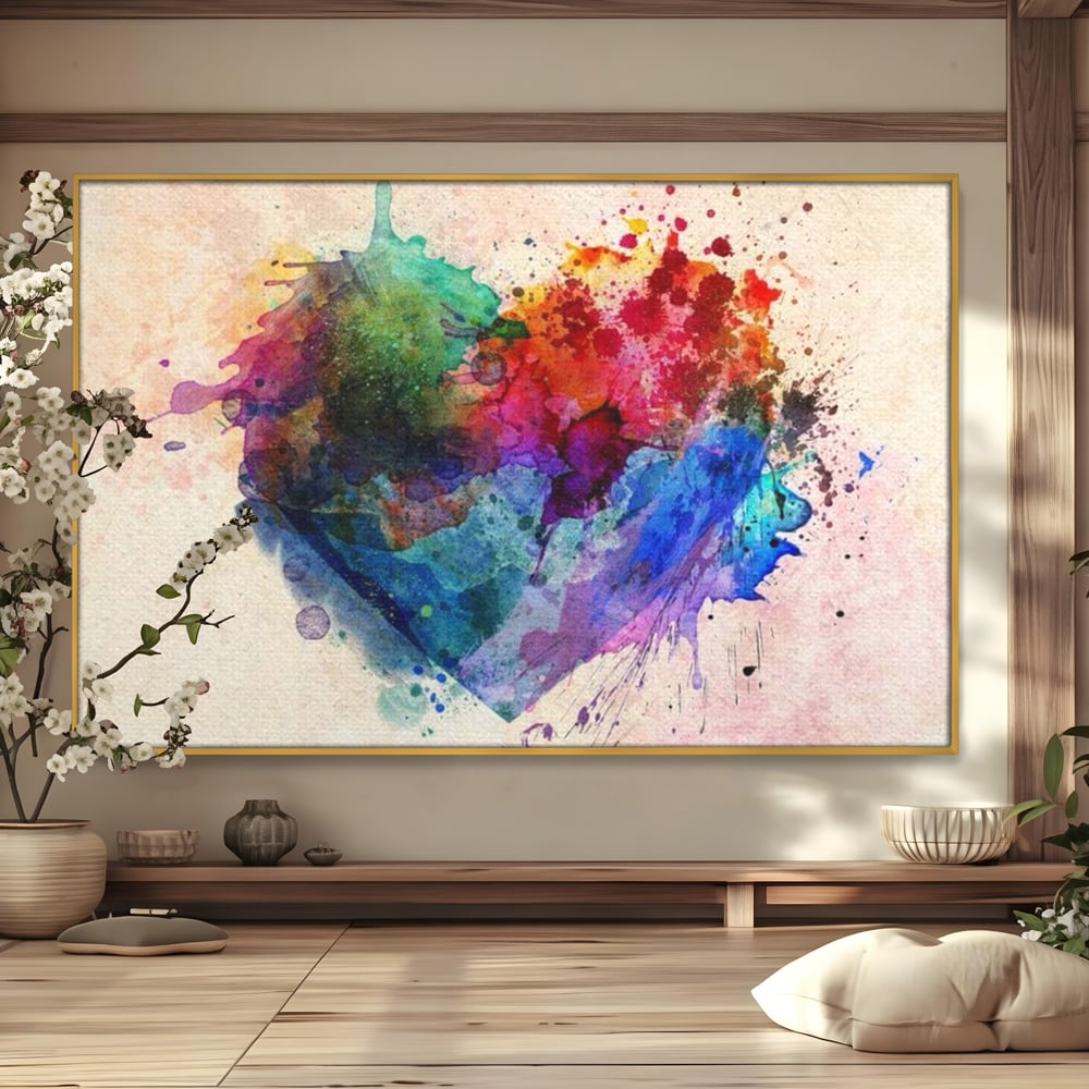 Tablou Canvas Premium LuxCanva® E1025, Suflet Pictat, Arta, Exprimare, Artistica, Inima, Emotie, Living Room, Culori vibrante