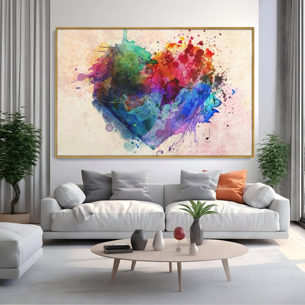 Tablou Canvas Premium LuxCanva® E1025, Suflet Pictat, Arta, Exprimare, Artistica, Inima, Emotie, Living Room, Culori vibrante