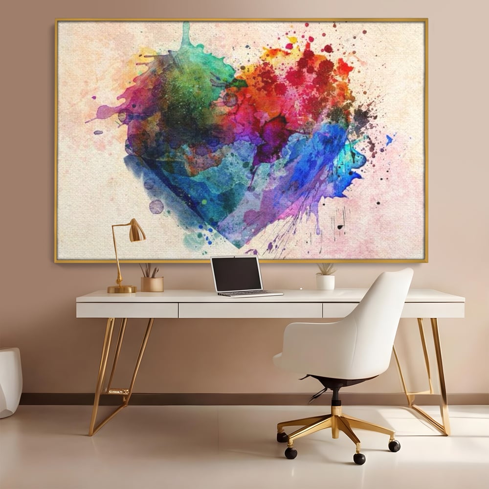 Tablou Canvas Premium LuxCanva® E1025, Suflet Pictat, Arta, Exprimare, Artistica, Inima, Emotie, Living Room, Culori vibrante