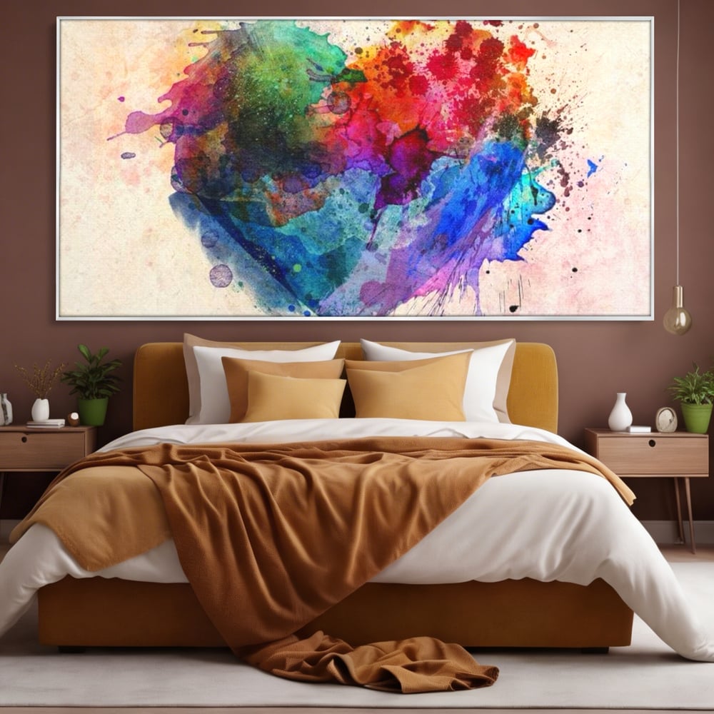 Tablou Canvas Premium LuxCanva® E1025, Suflet Pictat, Arta, Exprimare, Artistica, Inima, Emotie, Living Room, Culori vibrante