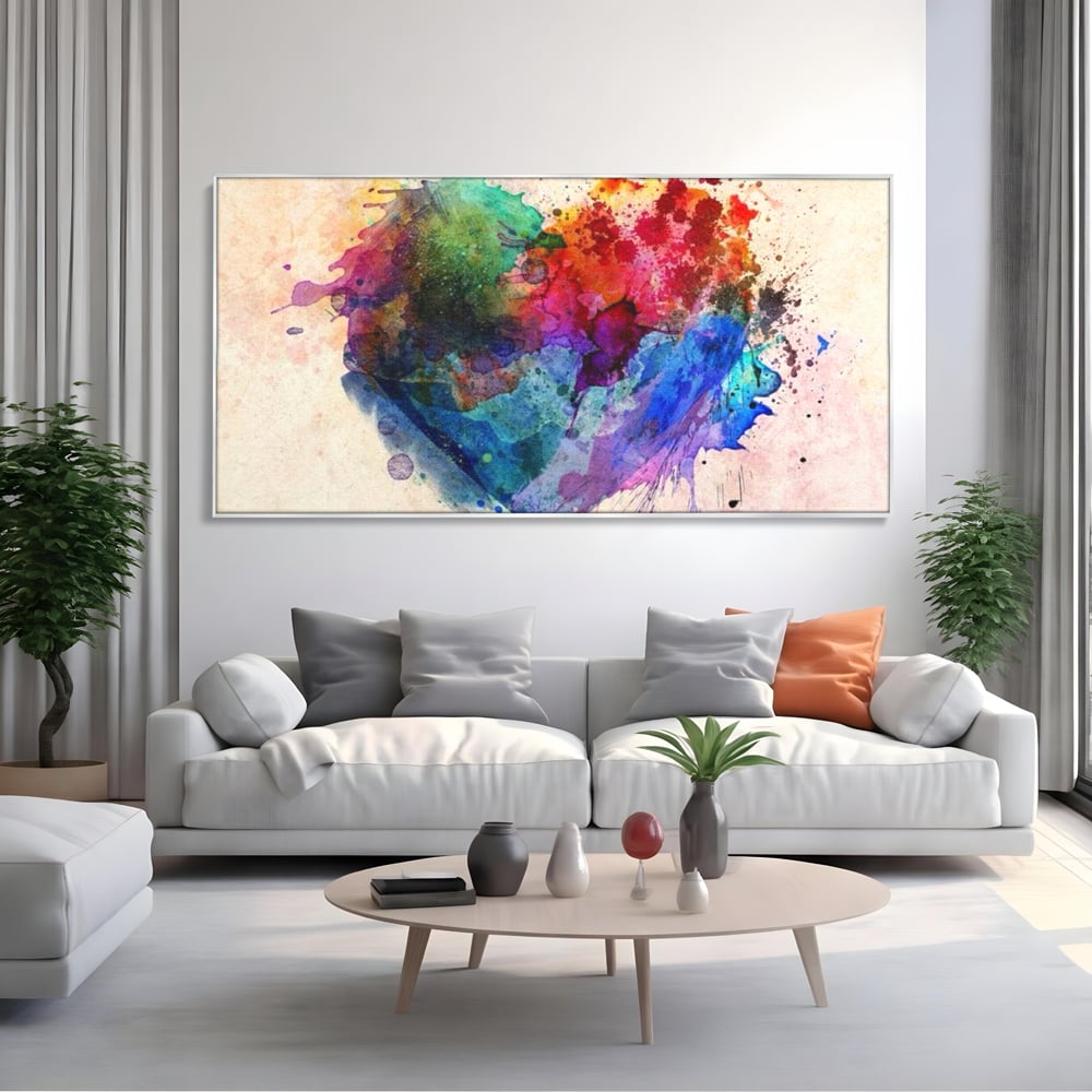 Tablou Canvas Premium LuxCanva® E1025, Suflet Pictat, Arta, Exprimare, Artistica, Inima, Emotie, Living Room, Culori vibrante