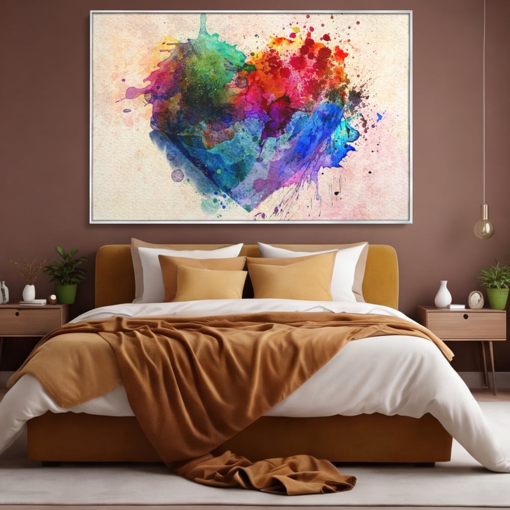 Tablou Canvas Premium LuxCanva® E1025, Suflet Pictat, Arta, Exprimare, Artistica, Inima, Emotie, Living Room, Culori vibrante