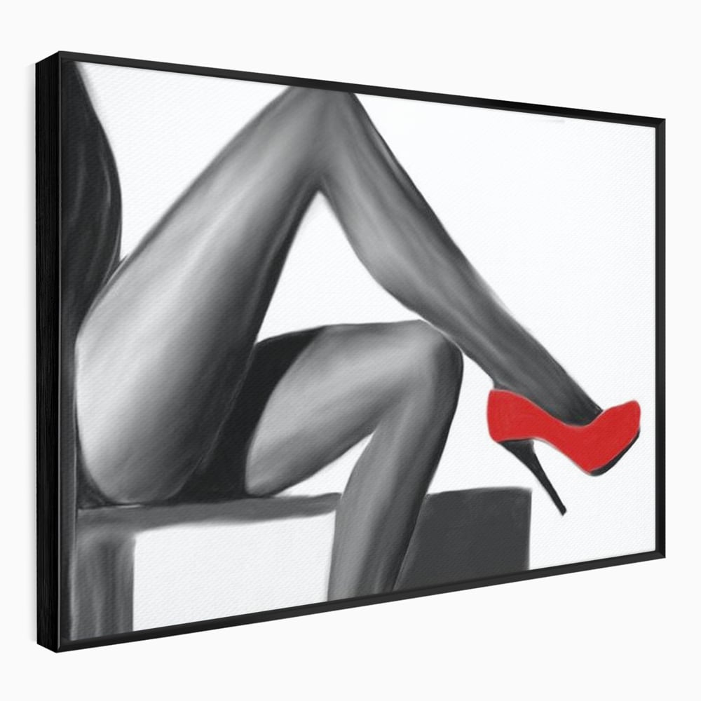 Tablou Canvas Premium LuxCanva® E1026, Stiletto Rosu, Pantofi, Tocuri, Feminitate, Seductie, Femeie, Living Room, Culori vibrante