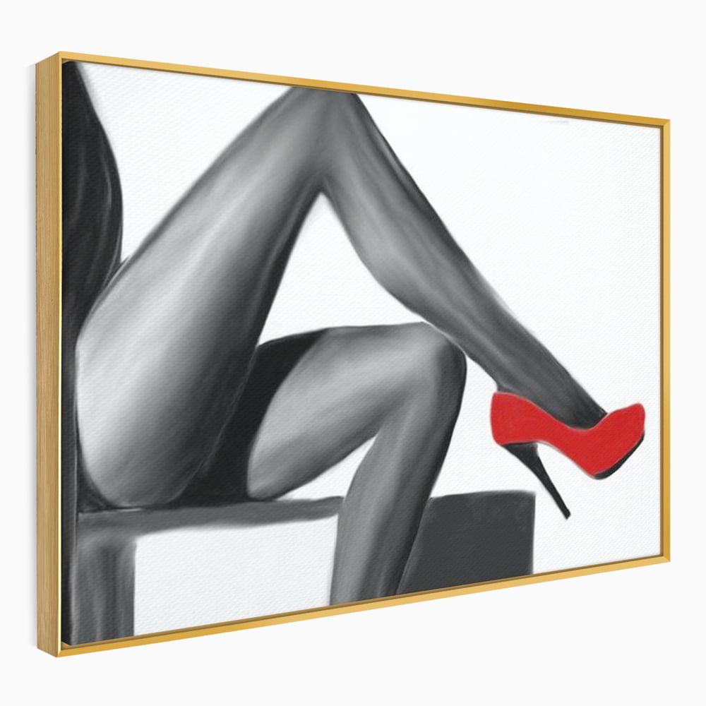 Tablou Canvas Premium LuxCanva® E1026, Stiletto Rosu, Pantofi, Tocuri, Feminitate, Seductie, Femeie, Living Room, Culori vibrante