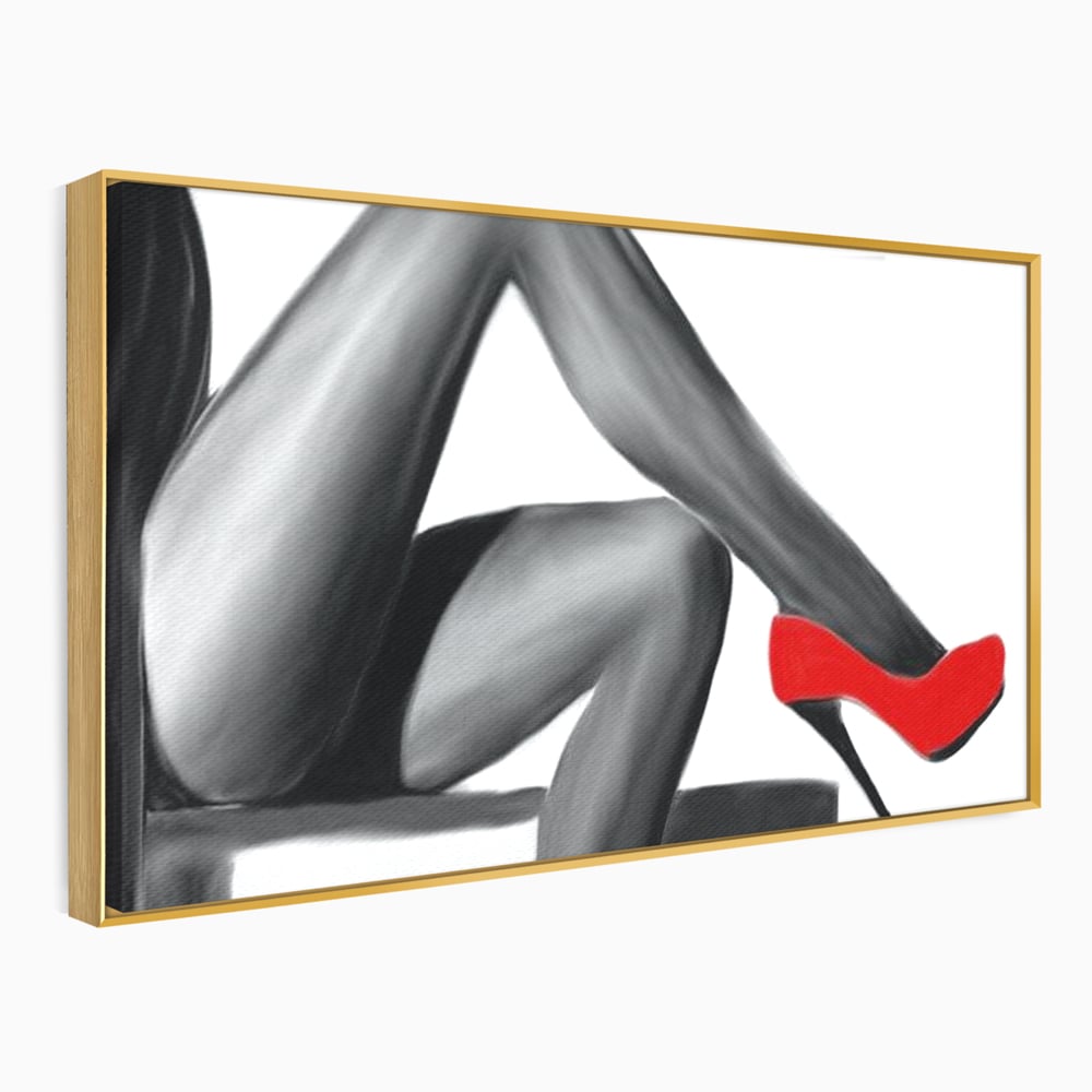 Tablou Canvas Premium LuxCanva® E1026, Stiletto Rosu, Pantofi, Tocuri, Feminitate, Seductie, Femeie, Living Room, Culori vibrante