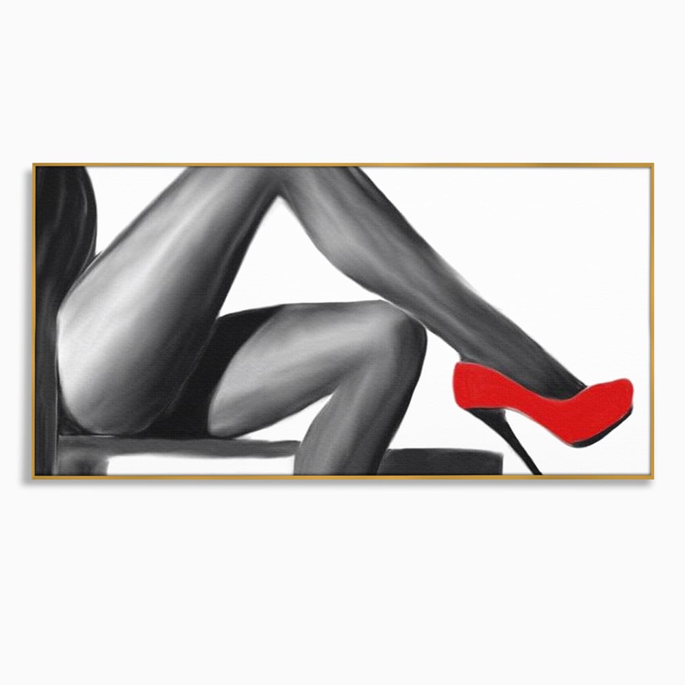 Tablou Canvas Premium LuxCanva® E1026, Stiletto Rosu, Pantofi, Tocuri, Feminitate, Seductie, Femeie, Living Room, Culori vibrante
