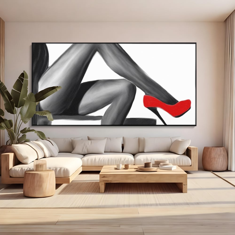 Tablou Canvas Premium LuxCanva® E1026, Stiletto Rosu, Pantofi, Tocuri, Feminitate, Seductie, Femeie, Living Room, Culori vibrante