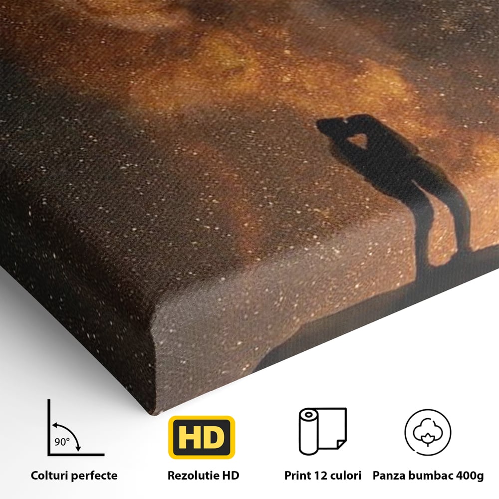 Tablou Canvas Premium LuxCanva® E1027, Iubire Dincolo de Stele, Astral, Cosmic, Univers, Indragostiti, Destin, Living Room, Culori vibrante