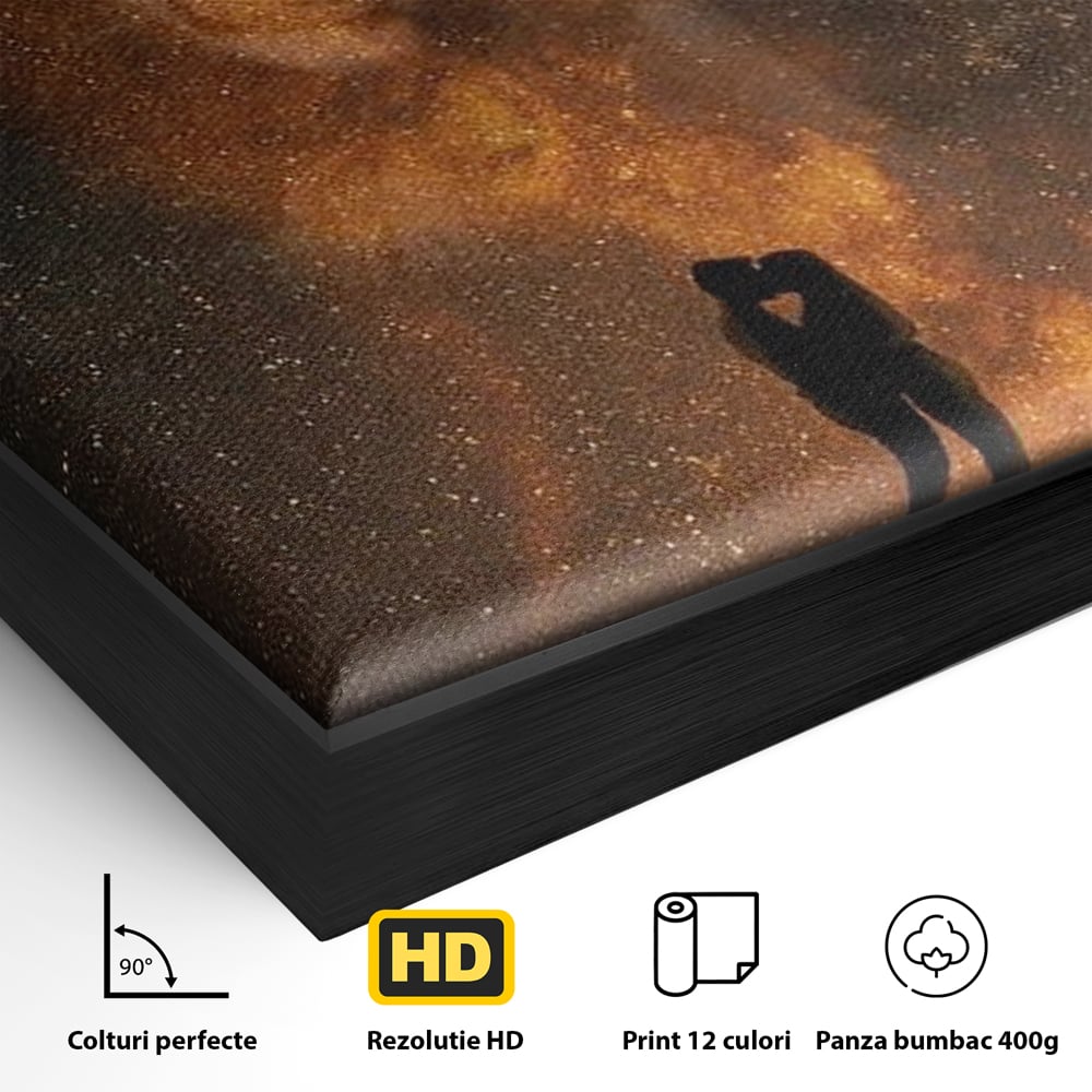 Tablou Canvas Premium LuxCanva® E1027, Iubire Dincolo de Stele, Astral, Cosmic, Univers, Indragostiti, Destin, Living Room, Culori vibrante