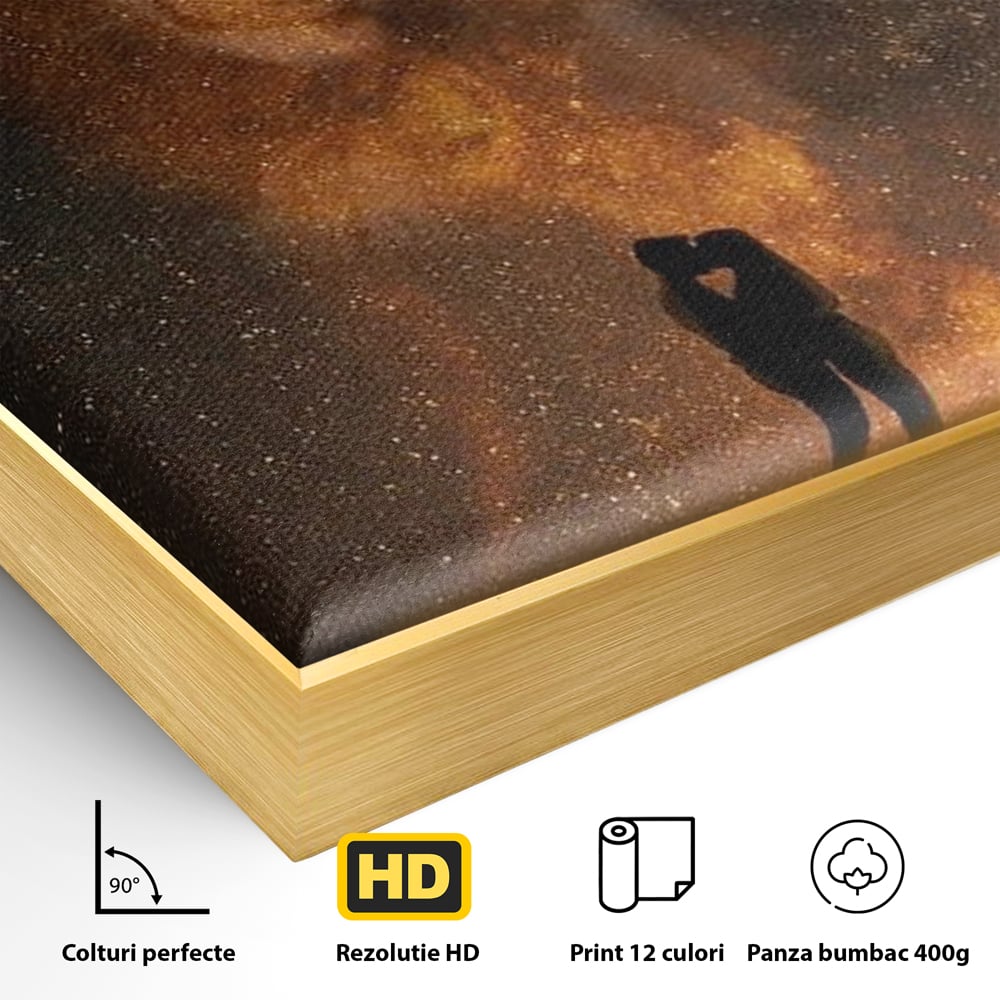 Tablou Canvas Premium LuxCanva® E1027, Iubire Dincolo de Stele, Astral, Cosmic, Univers, Indragostiti, Destin, Living Room, Culori vibrante
